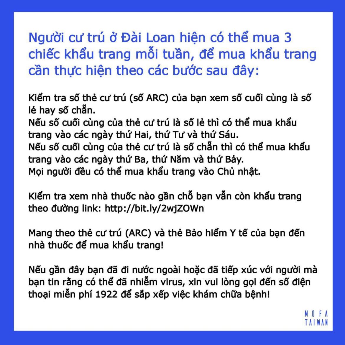 Huong dan mua khau trang COVID19 tai Dai Loan
